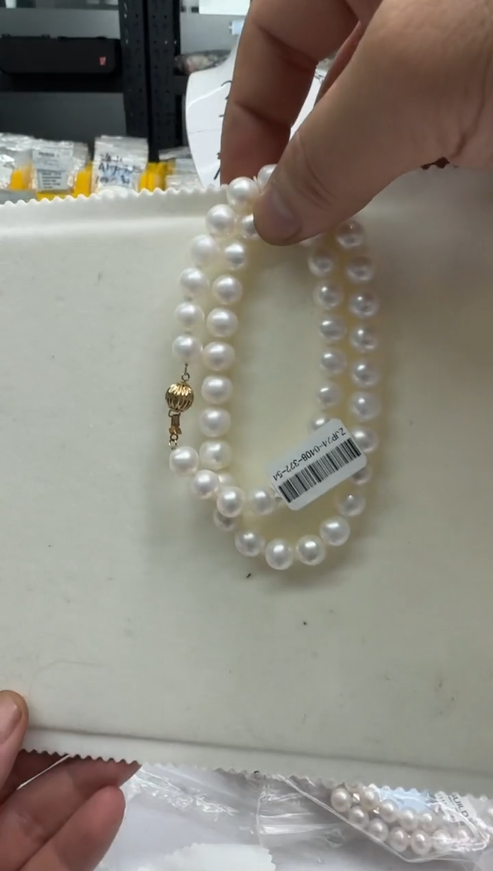 【闪购商品】淡水珍珠项链14K金镶嵌9-10mm（吉尔德丢证）