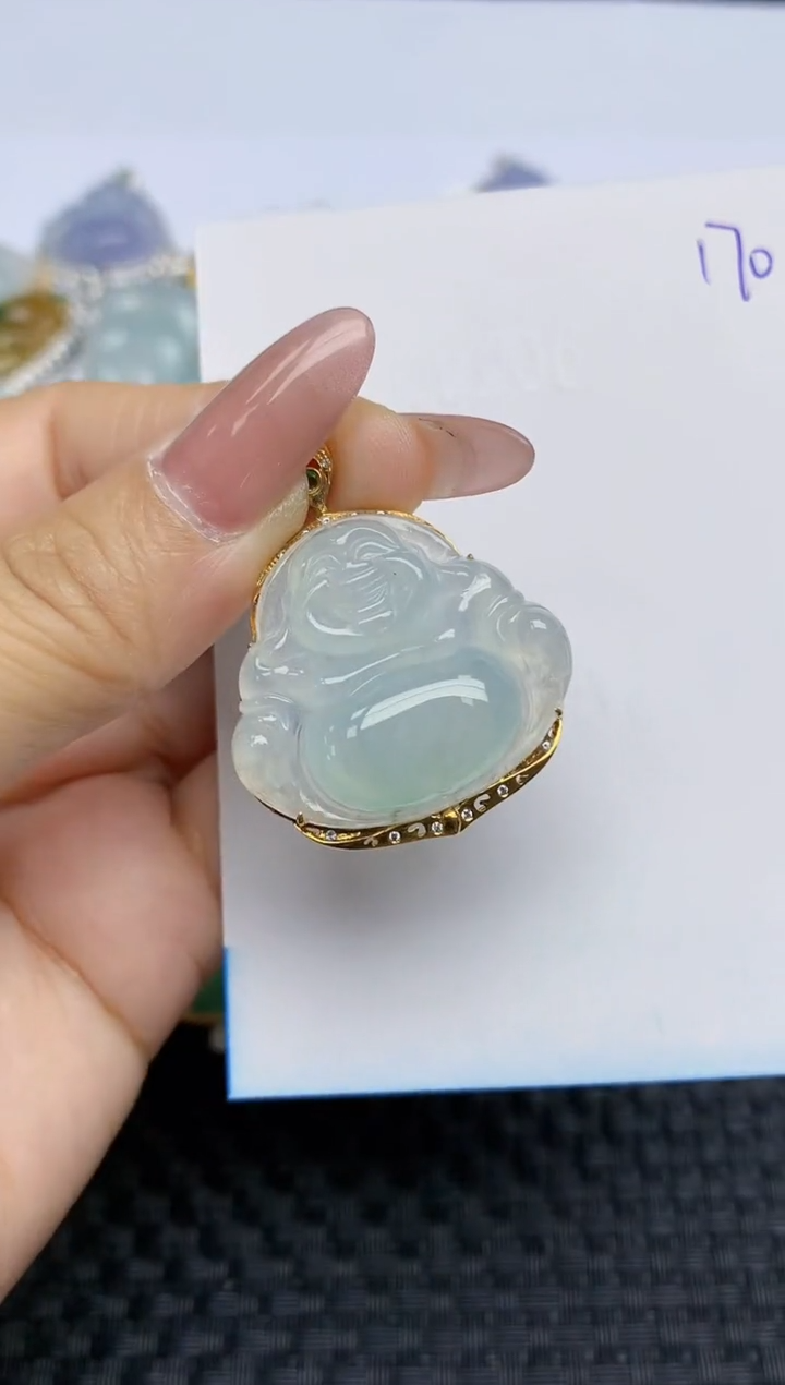 【闪购商品】翡翠颈饰18K金镶嵌天然A货翡翠 170