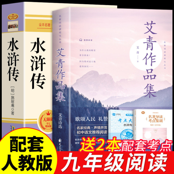 艾青诗选水浒传九年级上册名著简爱儒林外史下册必读书人教同步