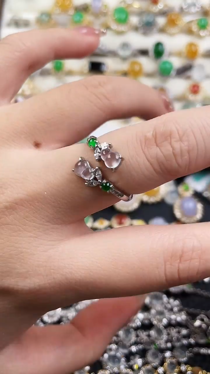 银S925镶嵌戒指翡翠165