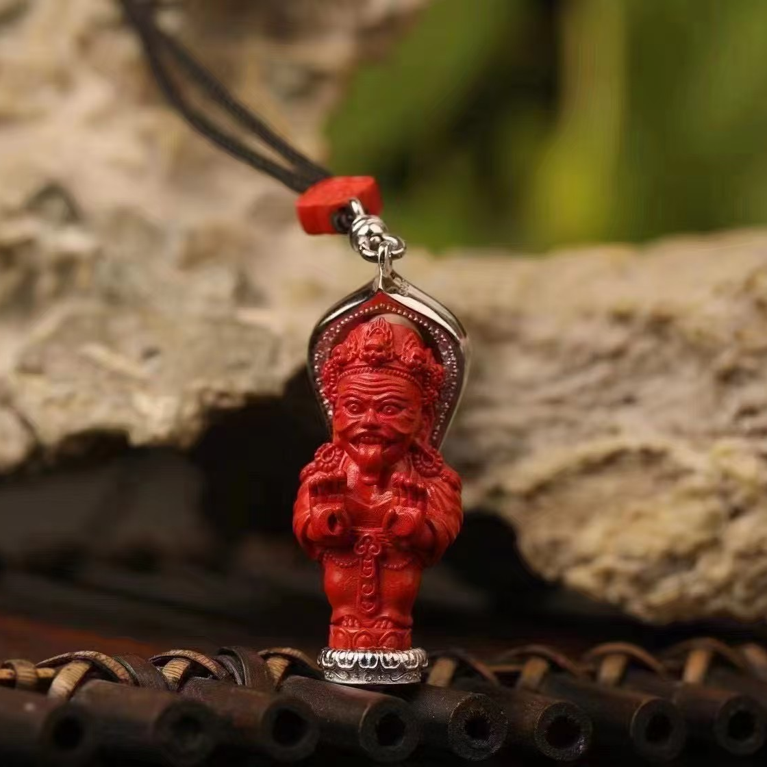 非金属珐琅吊坠 扎基拉姆红色925吊坠