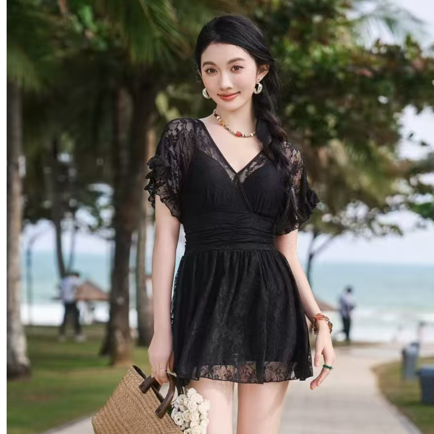 2025新款泳衣女性感显瘦遮肚连体裙式平角泡温泉成人泳衣时尚