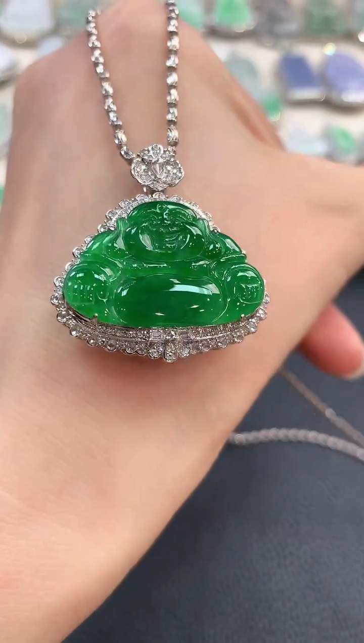 【闪购商品】翡翠吊坠(不含链)18K金镶嵌n109       