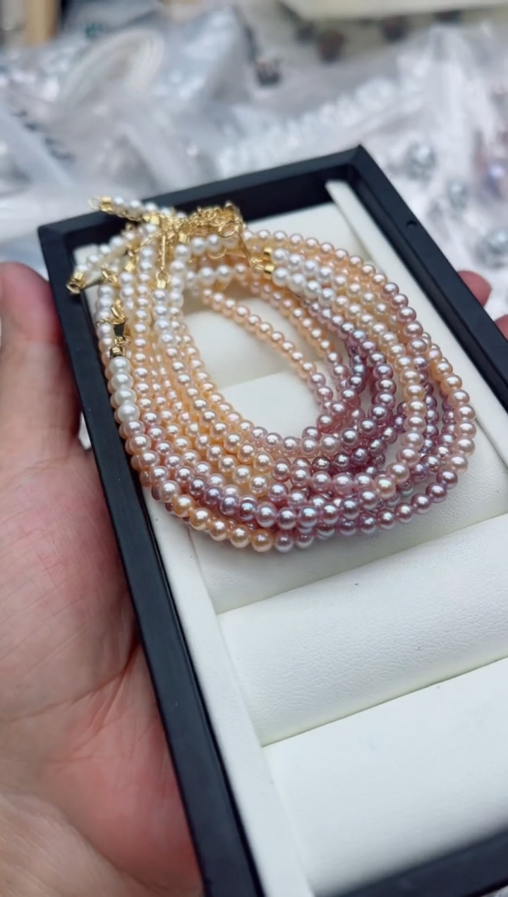 未镶嵌手链淡水珍珠多样性发其一，非无暇