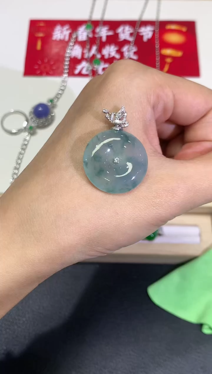 【闪购商品】翡翠颈饰18K金镶嵌团购51