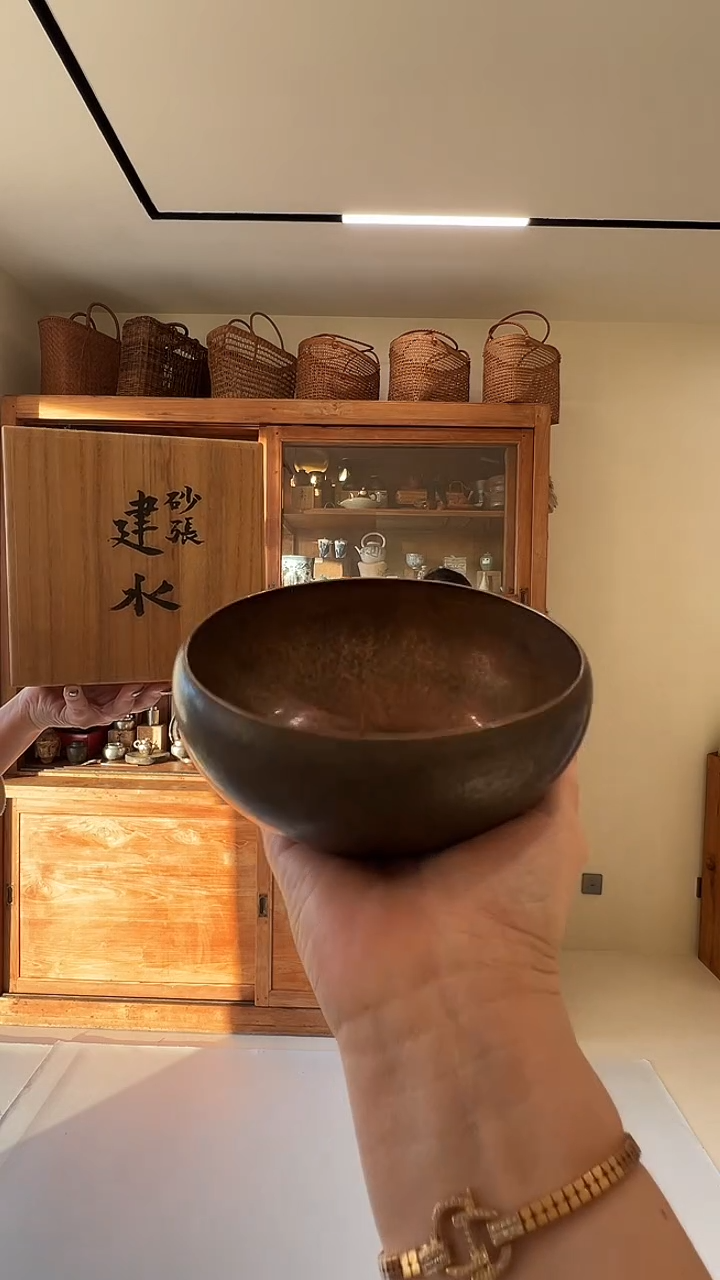 茶道摆件0000手刻铜砂张建水0351