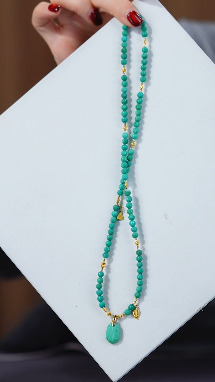 【闪购商品】绿松石项链18K金镶嵌1