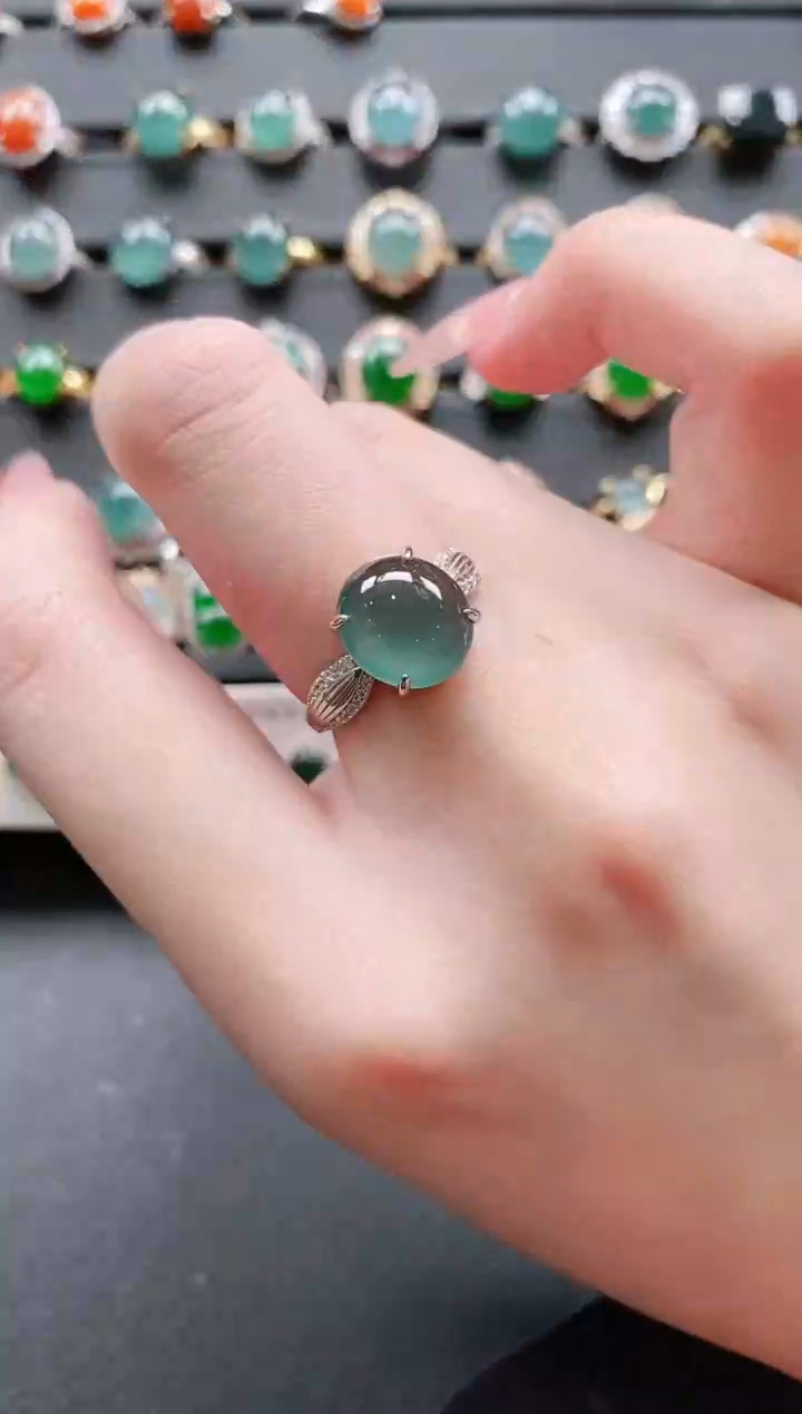 【闪购商品】翡翠戒指银S925镶嵌11111111
