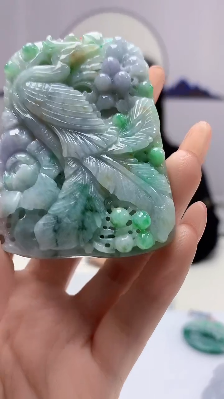 【闪购商品】定制翡翠未镶嵌4852DD-毛货挂件114