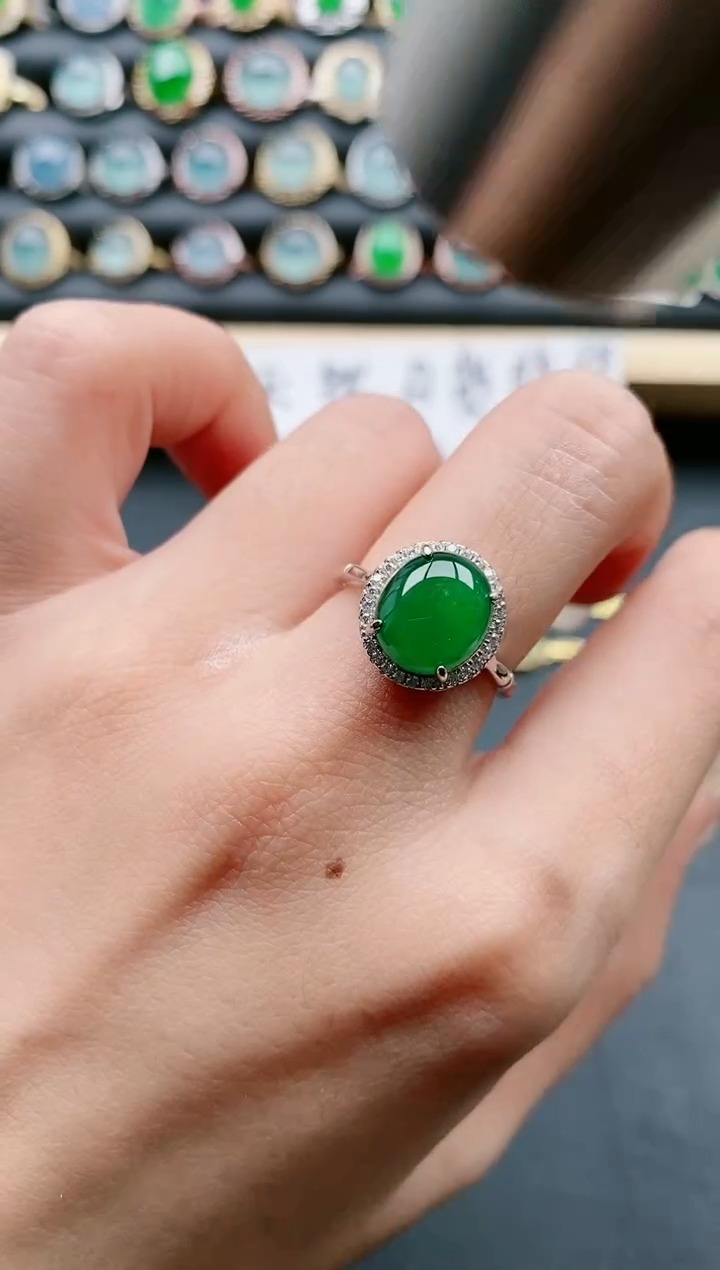 【闪购商品】翡翠戒指银S925镶嵌11111