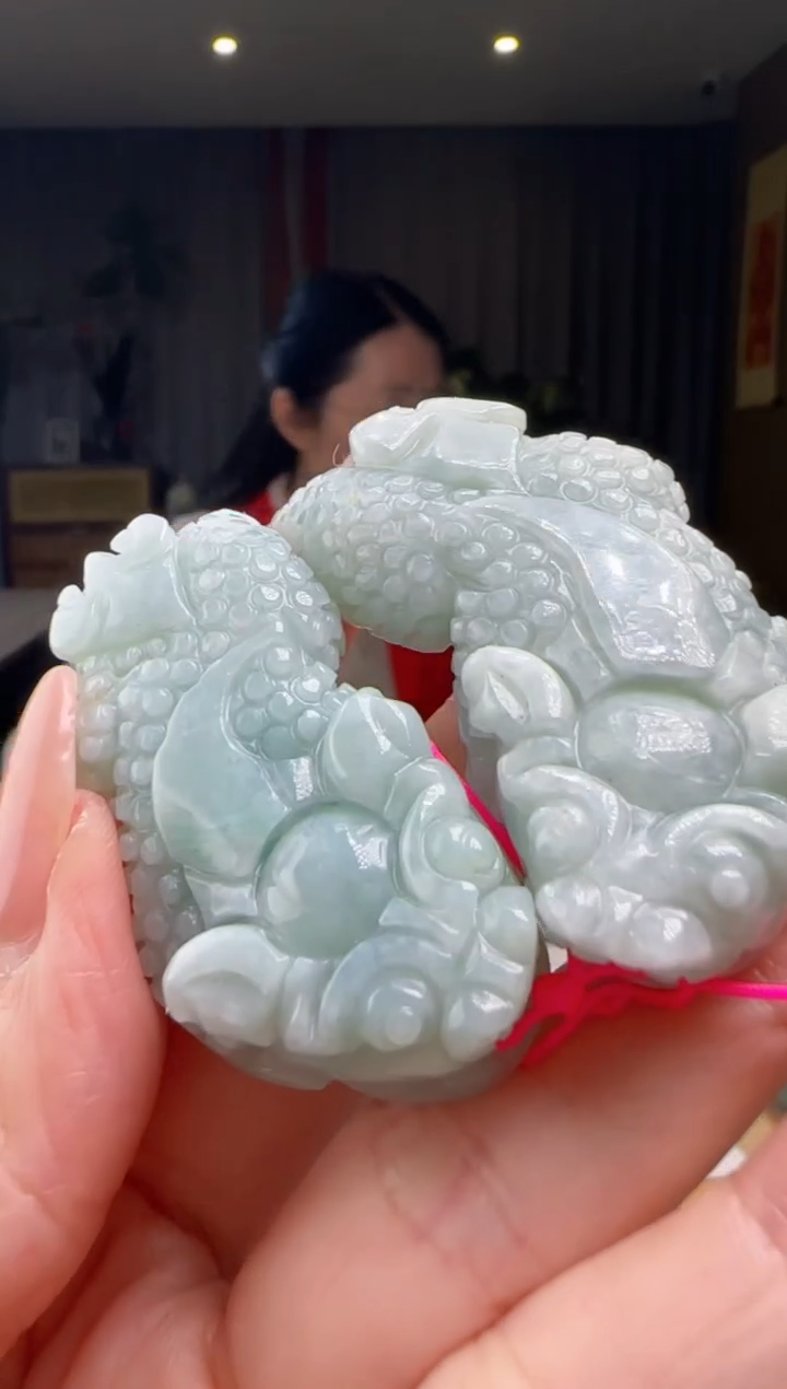 【闪购商品】翡翠颈饰未镶嵌一对YJ@@WS1WX28664