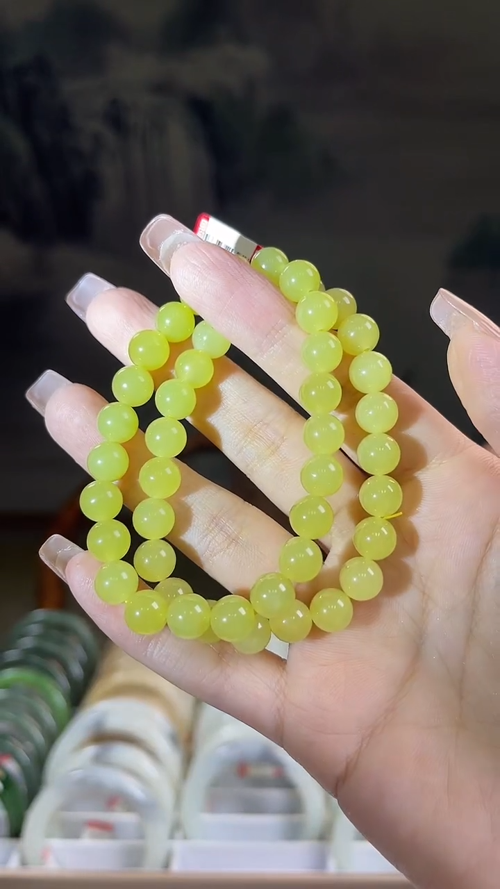 未镶嵌手串和田玉8mm左右黄口多样性发货仅一条