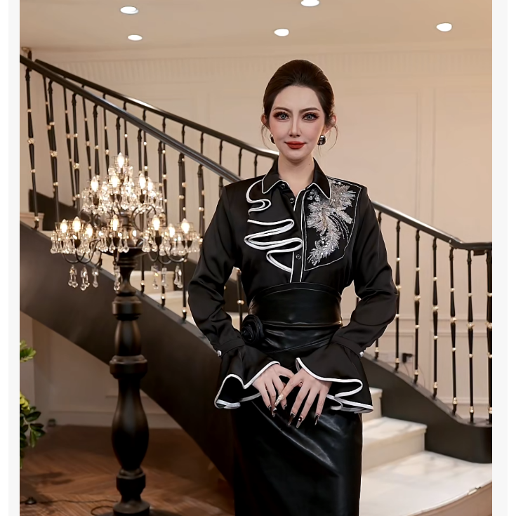 【FUNANI】 时尚轻奢包边高级感重工原创设计感衬衫上衣  X2531663A