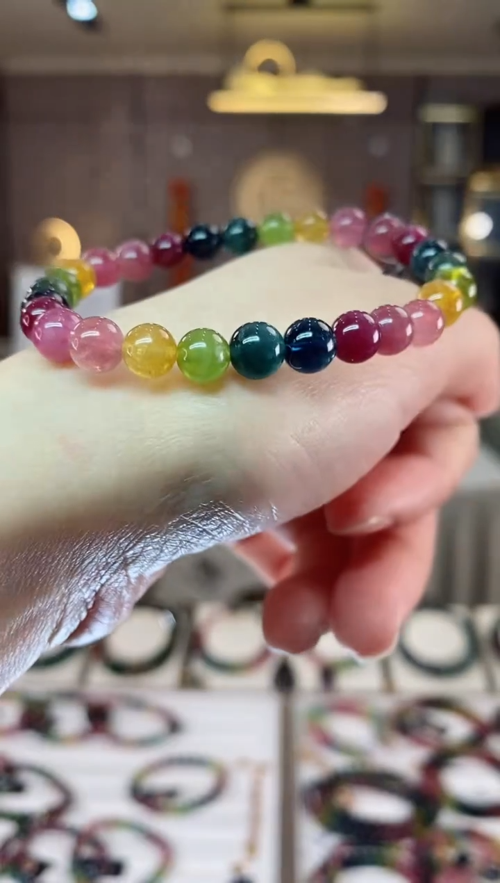 【闪购商品】碧玺单圈手串6mm+未镶嵌一物一证dan