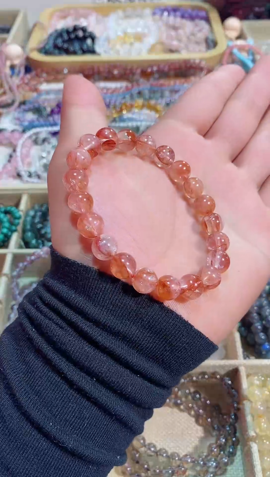 【闪购商品】水晶手链未镶嵌红胶花9M+（多样性发其一)