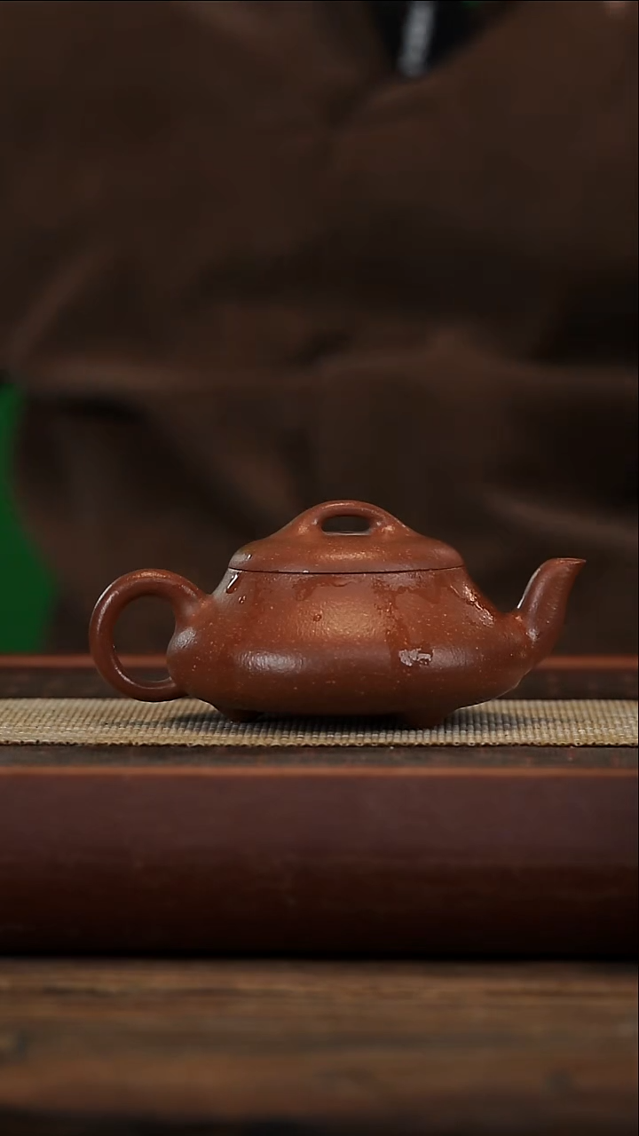 茶壶紫砂红降坡汉唐石瓢微瑕