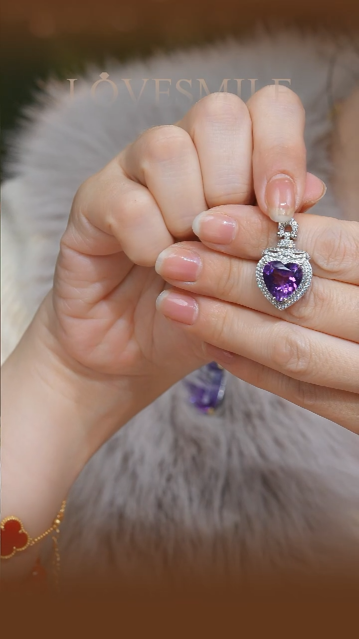 吊坠(不含链)银S925镶嵌紫晶002