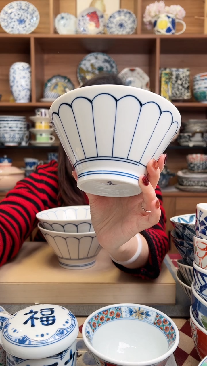 【微瑕】菊线16cm斗笠面碗