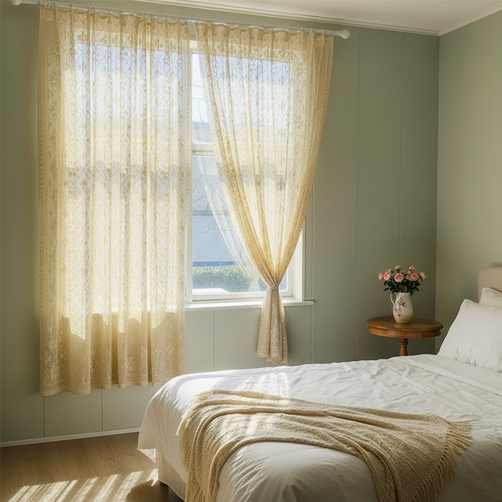 兴源259-5欧式简约棉线钩针窗帘线帘韩式飘窗2025卧室蕾丝客厅