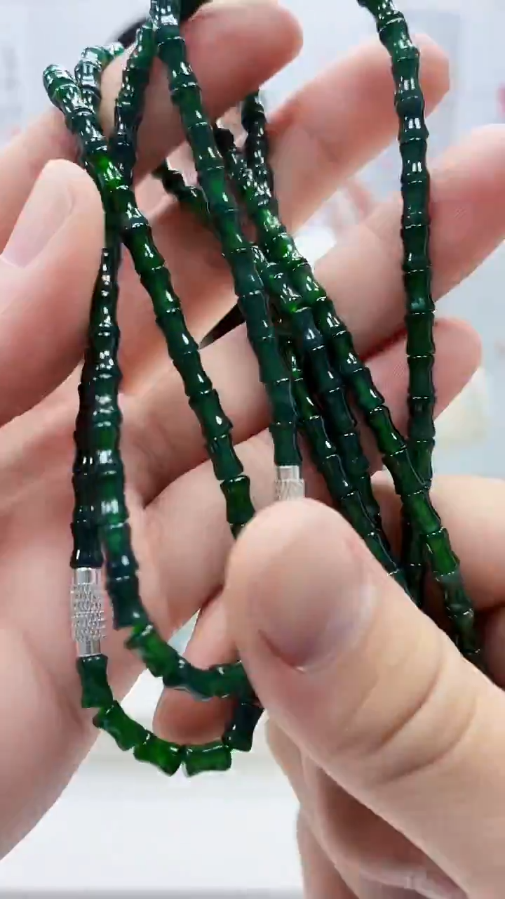 未镶嵌定制翡翠4852bb-毛货珠链2条81