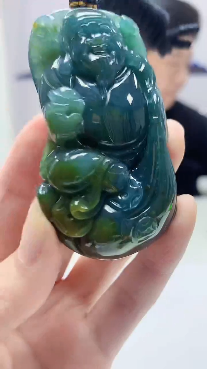 【闪购商品】定制翡翠未镶嵌4917zm-毛货挂件财神165