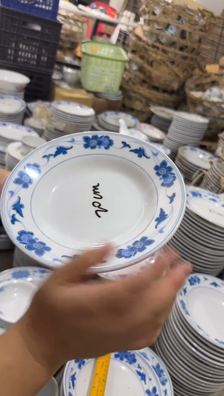 摆件蓝海棠深盘20厘米有瑕请慎拍