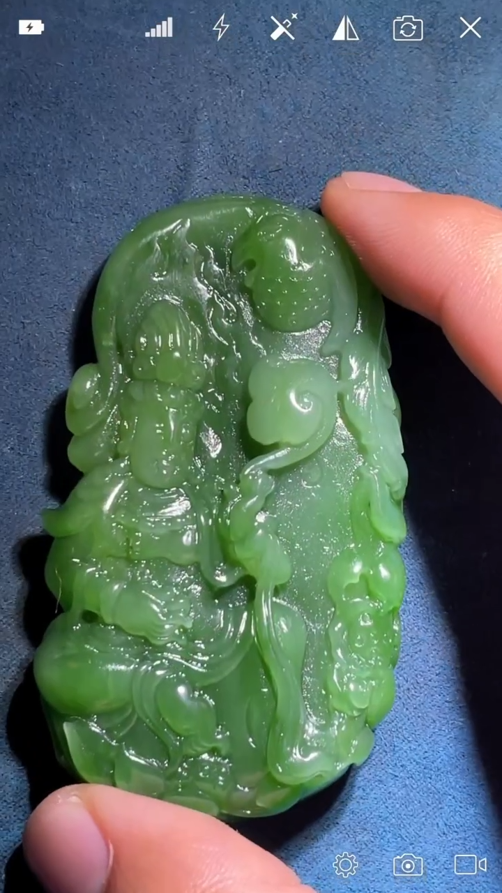 未镶嵌和田玉挂件御凤观音 LJJ