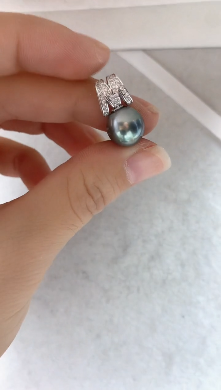 银S925镶嵌吊坠(不含链)海水珍珠吊坠
