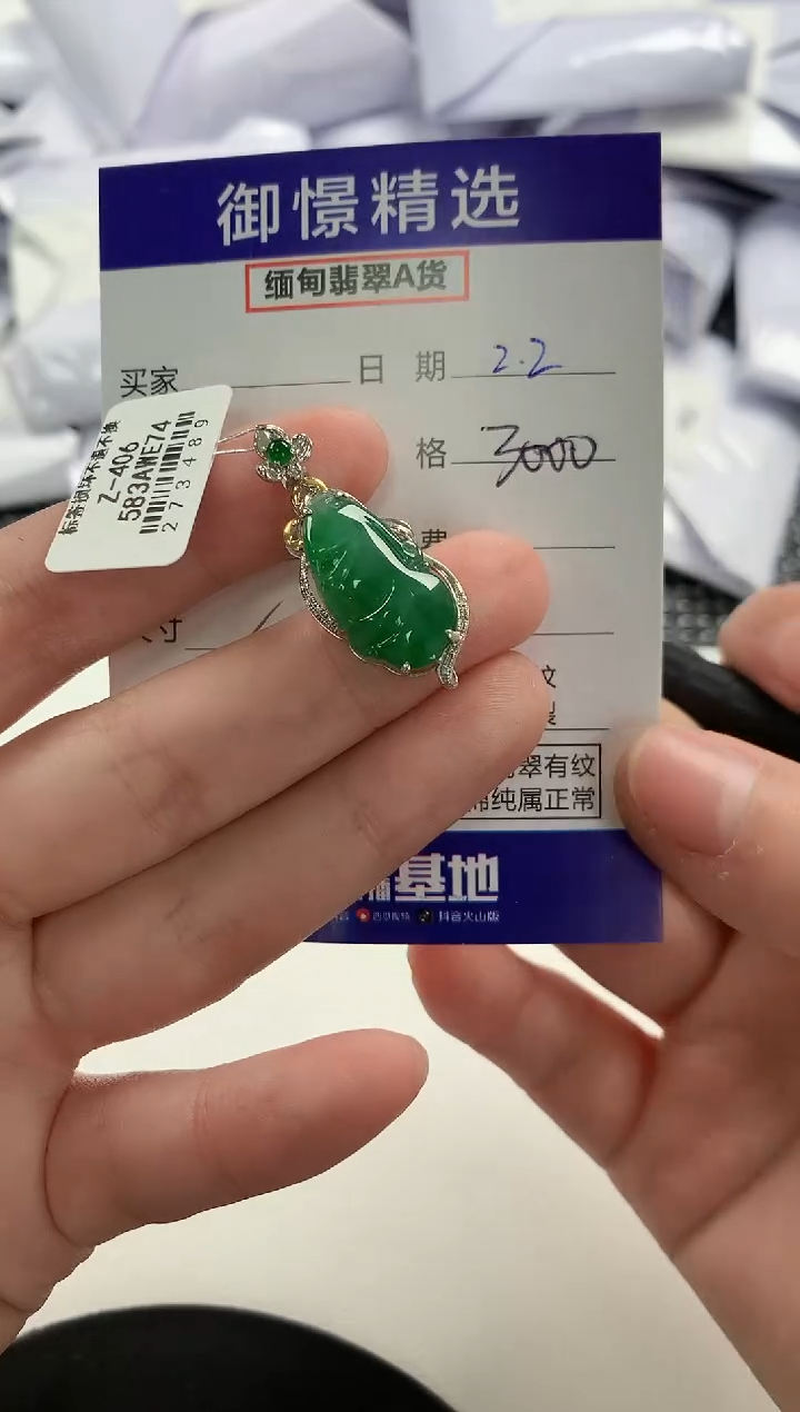 【闪购商品】翡翠颈饰18K金镶嵌95         