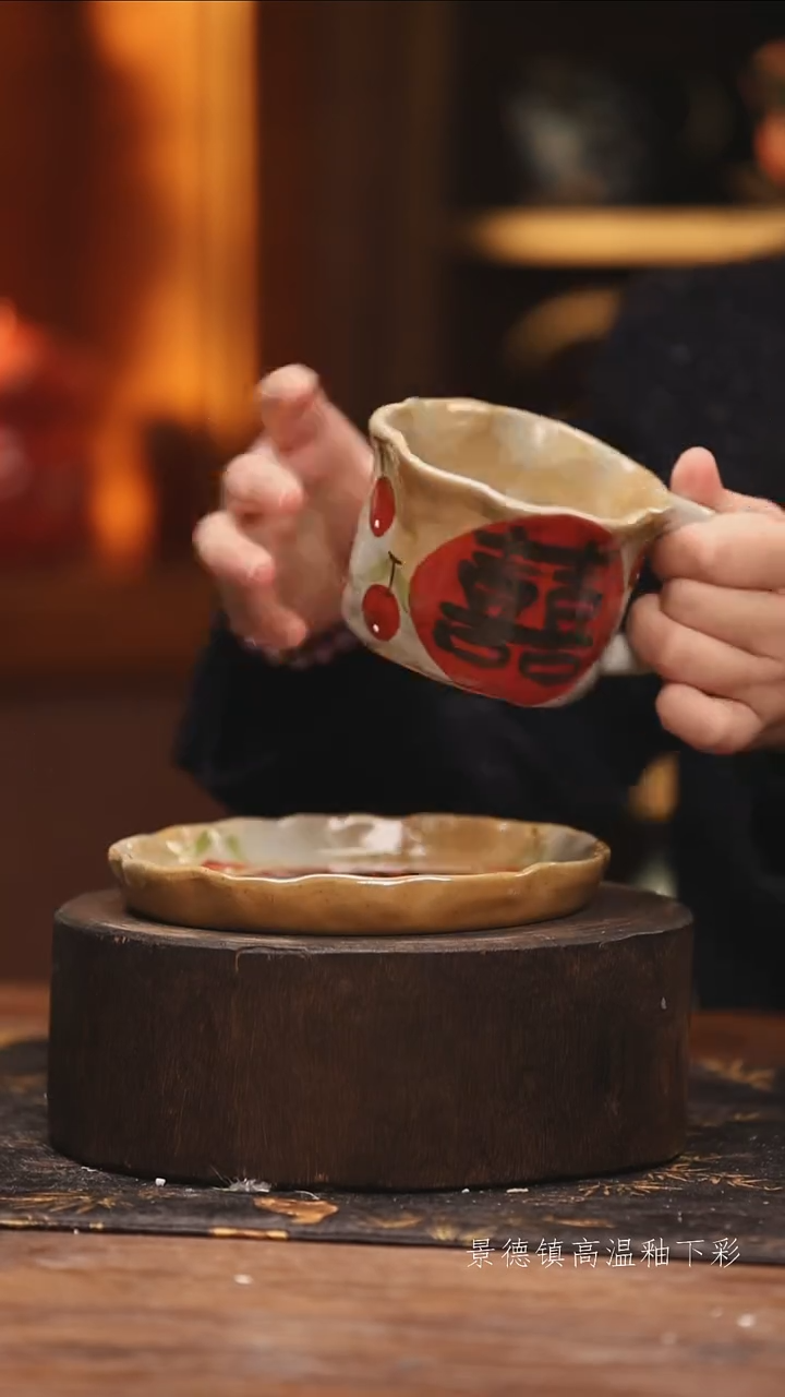 陶瓷景德镇高温釉下手绘陶瓷@L401@