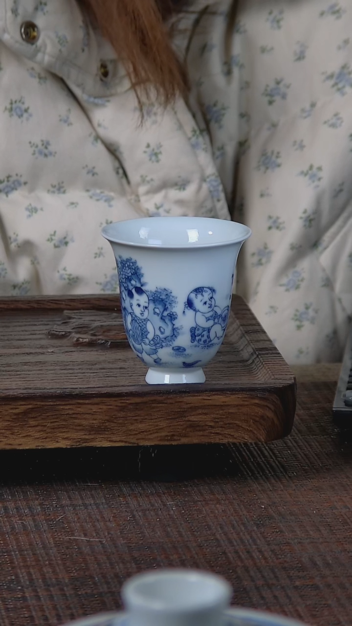 【闪购商品】折葵非器手工手绘婴戏闻香杯