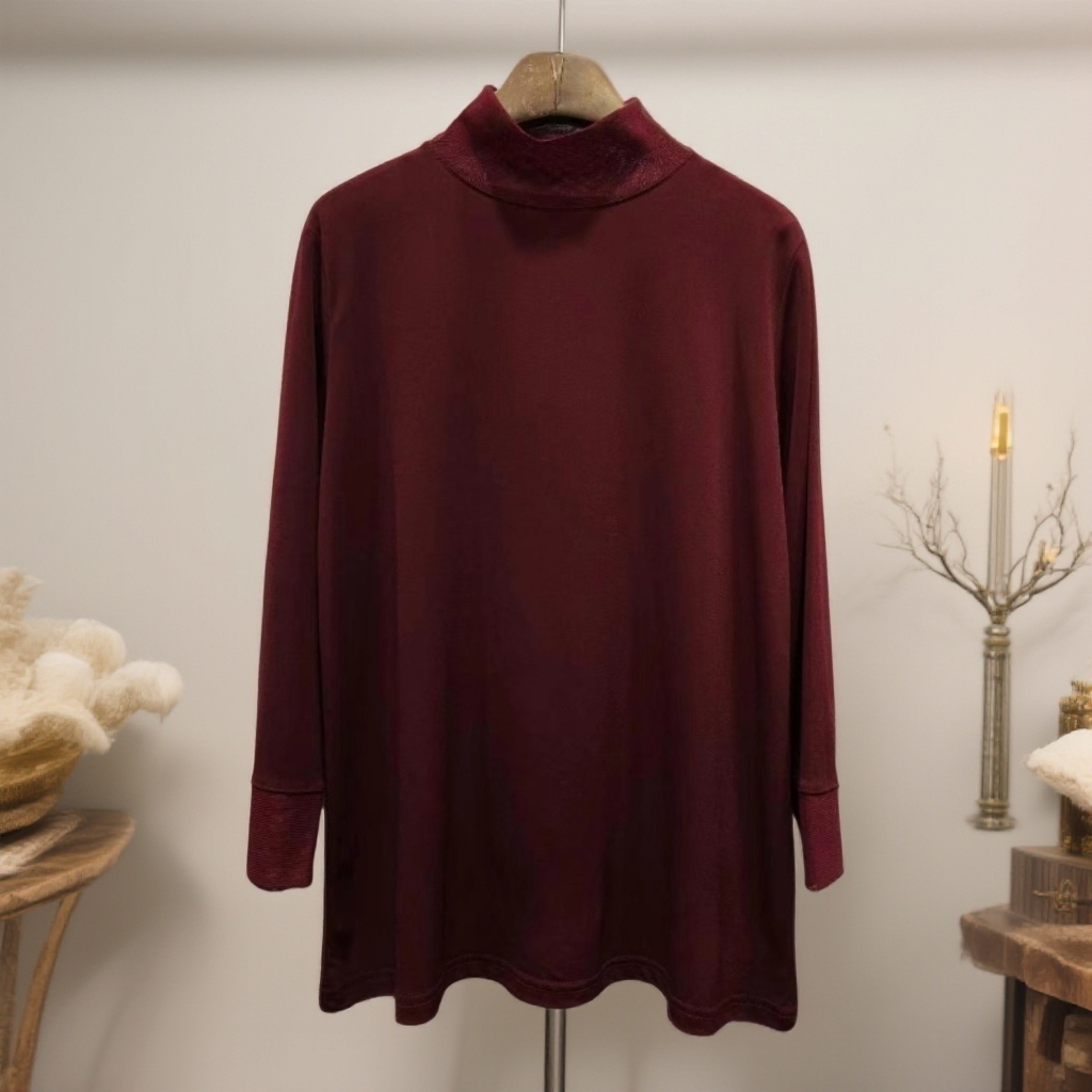 彦竹韩国正品网纱领8分袖时尚百搭气质长款女士打底衫长袖半高领