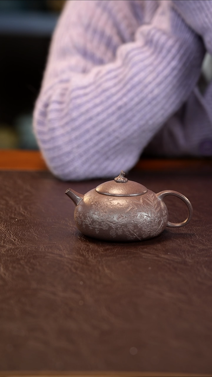 茶壶紫砂天青 扁西施