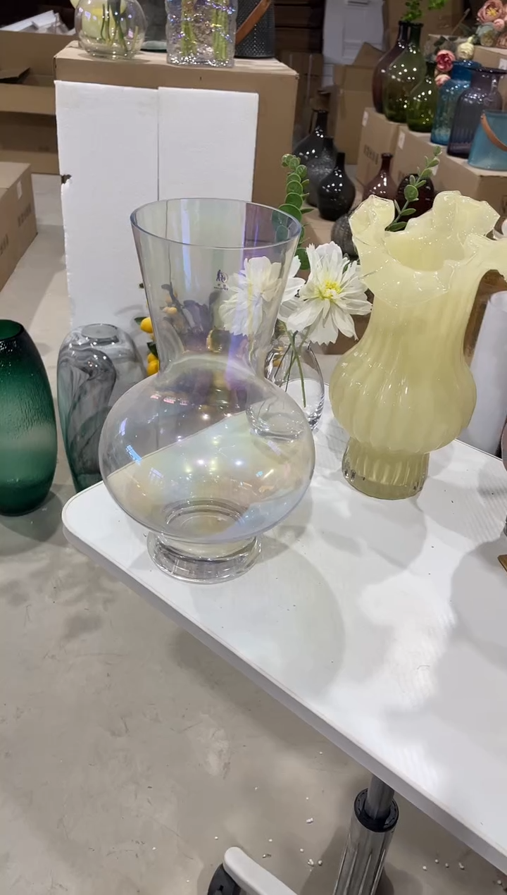 【闪购商品】无铅玻璃炫彩花瓶