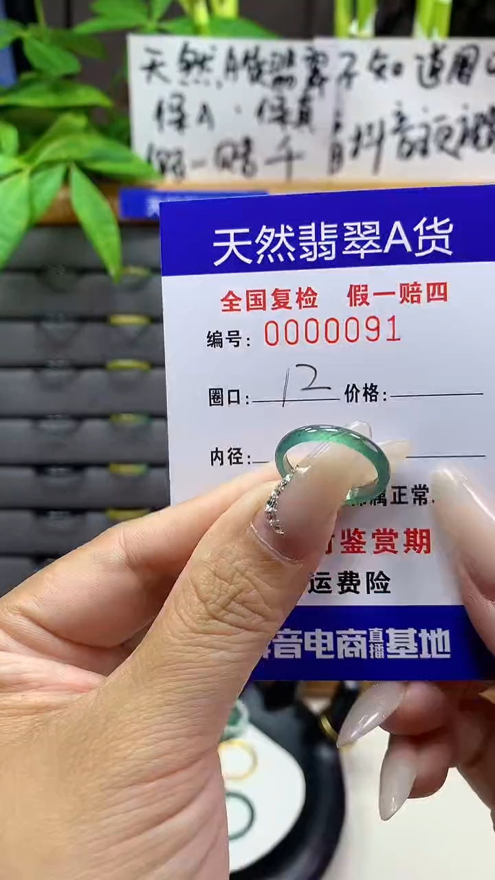 【闪购商品】翡翠戒圈未镶嵌天然翡翠A货0091