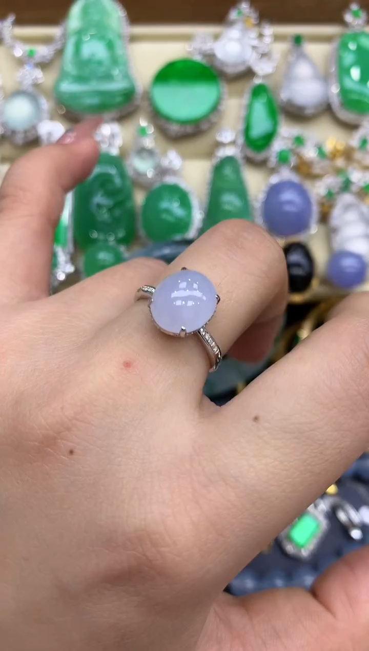 18K金镶嵌戒指翡翠186-中国好珍宝