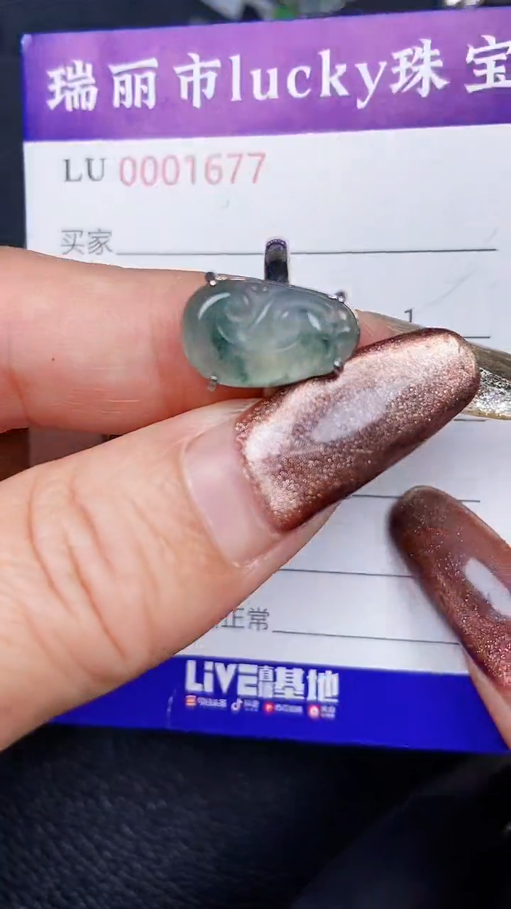 颈饰银S925镶嵌翡翠1677