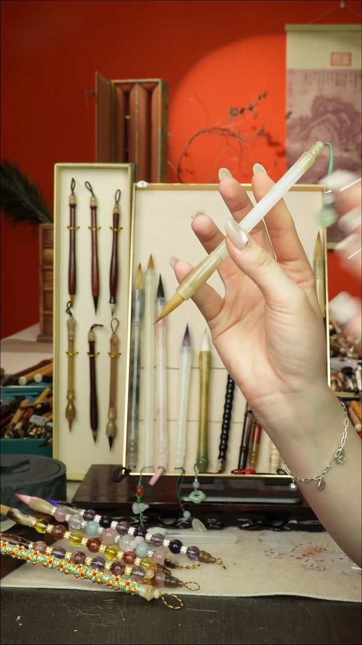 251号闪孤品高货毛笔链接 清水试笔 蘸墨不退