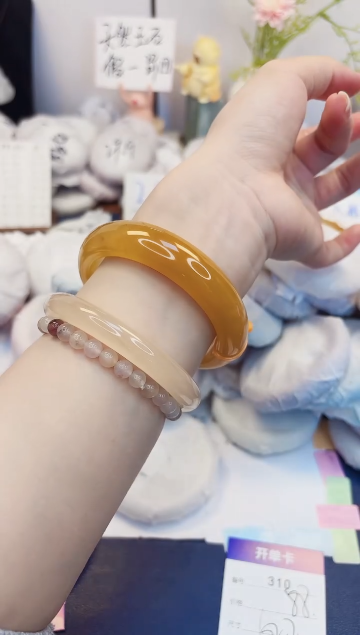 【闪购商品】石英质玉手镯未镶嵌310-财气镯-圈口62