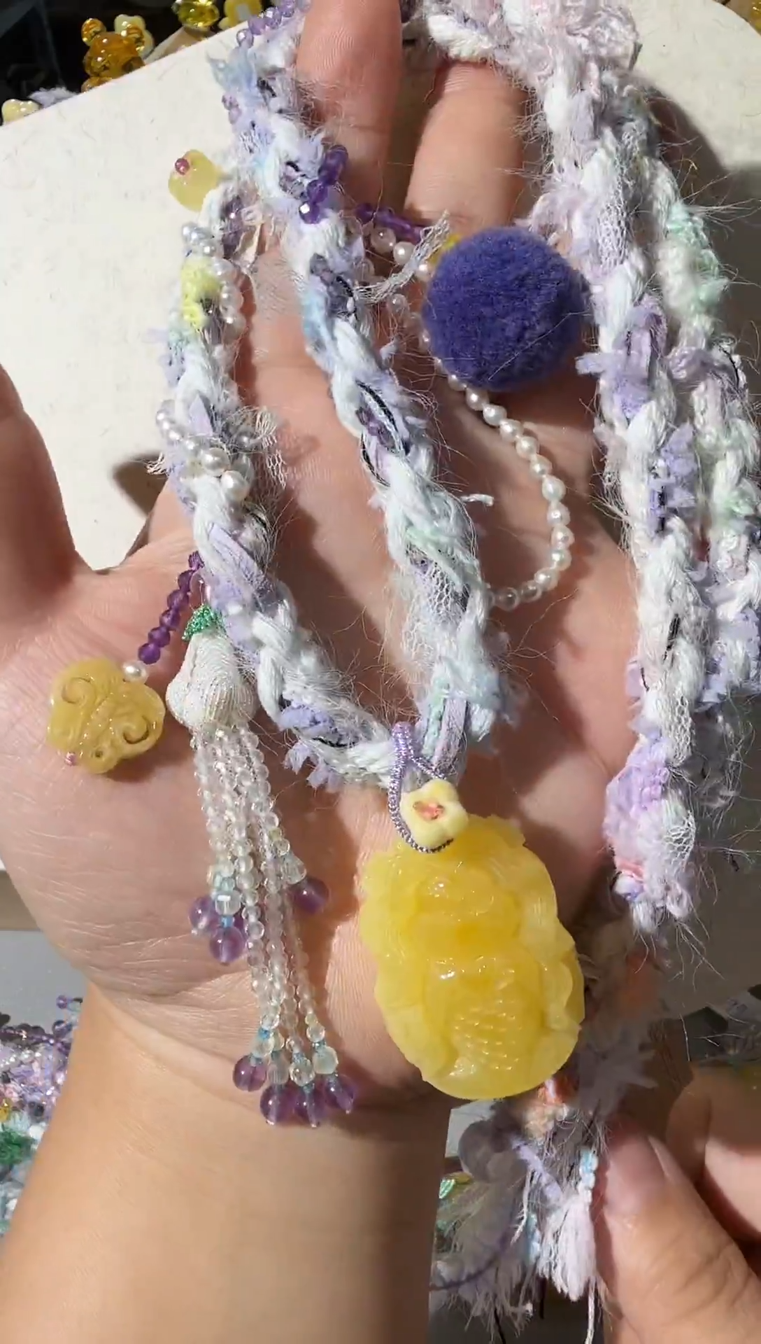 蜜蜡项链未镶嵌蜜蜡美人鱼项链