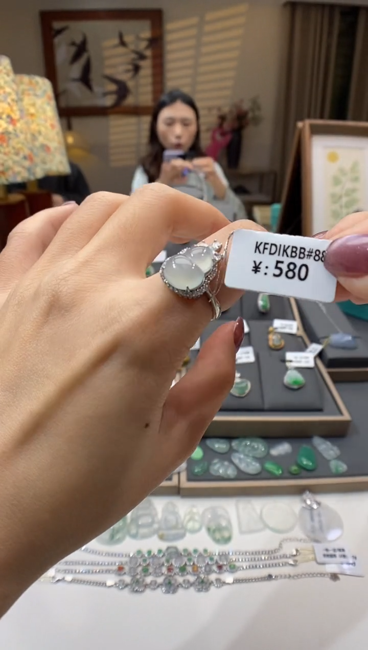 【闪购商品】翡翠戒指银S925镶嵌戒指