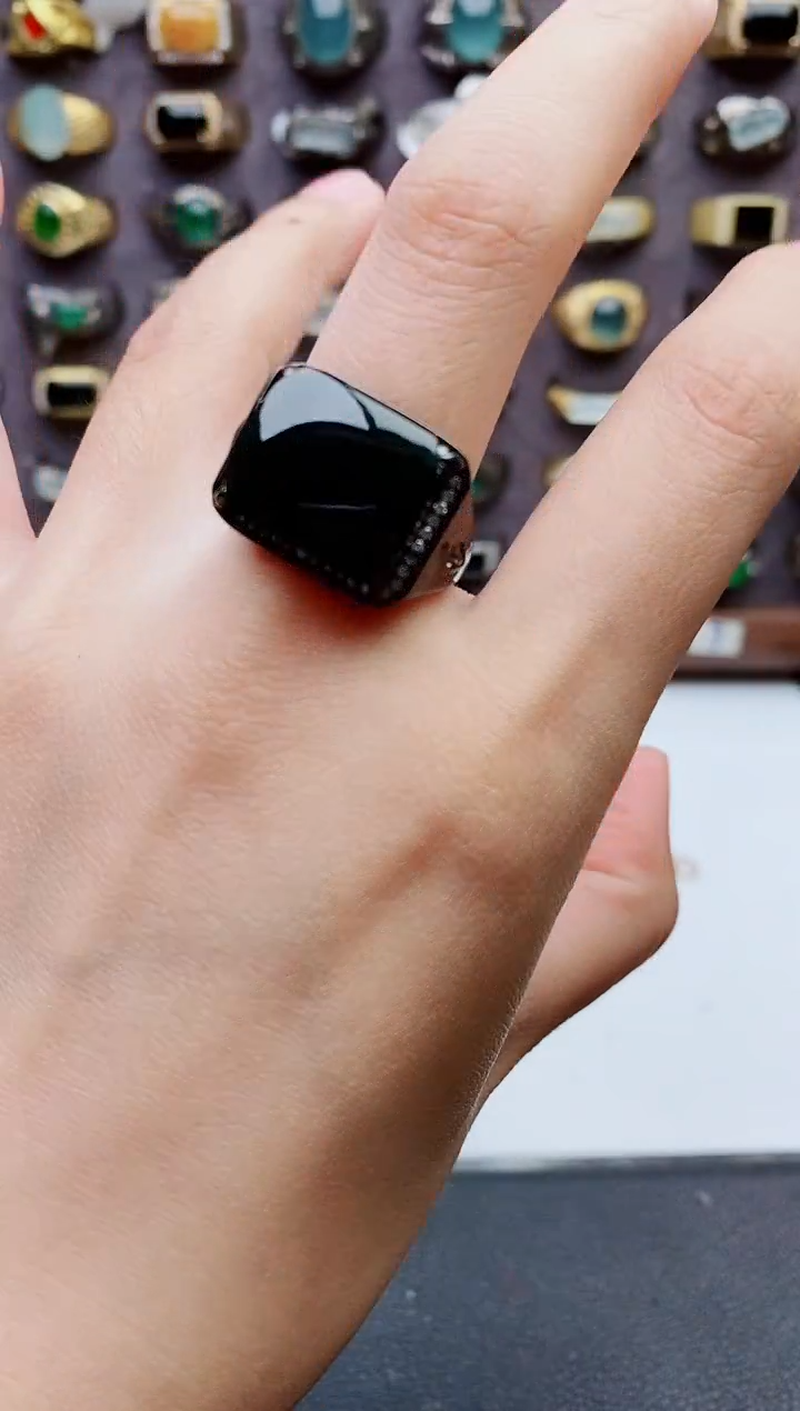 未镶嵌戒指翡翠天然翡翠男戒