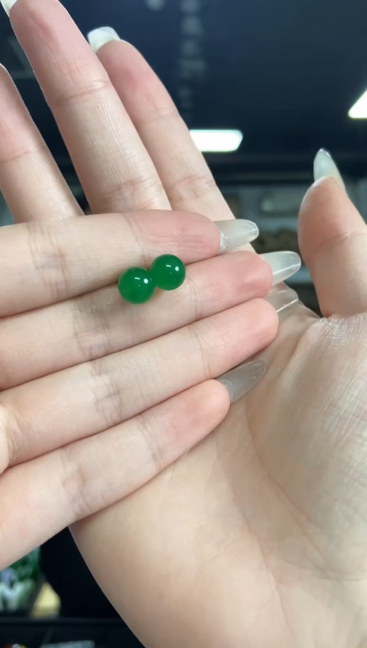 翡翠未镶嵌耳饰闪购链接多样性发其一颜色微差