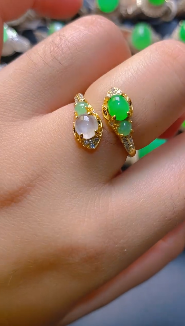 【闪购商品】翡翠耳饰银S925镶嵌天然A货翡翠1