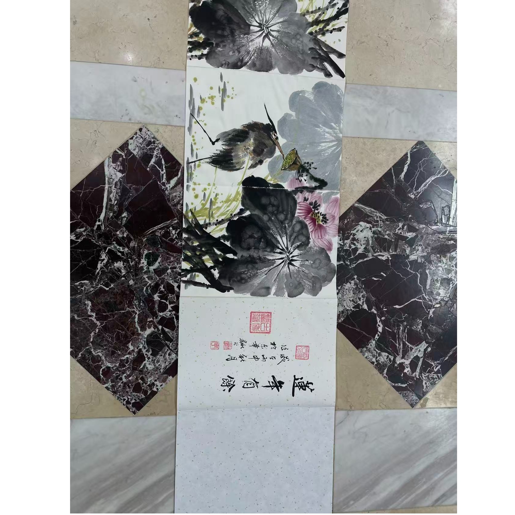 李新社-手绘宣纸莲年有余册页画国画