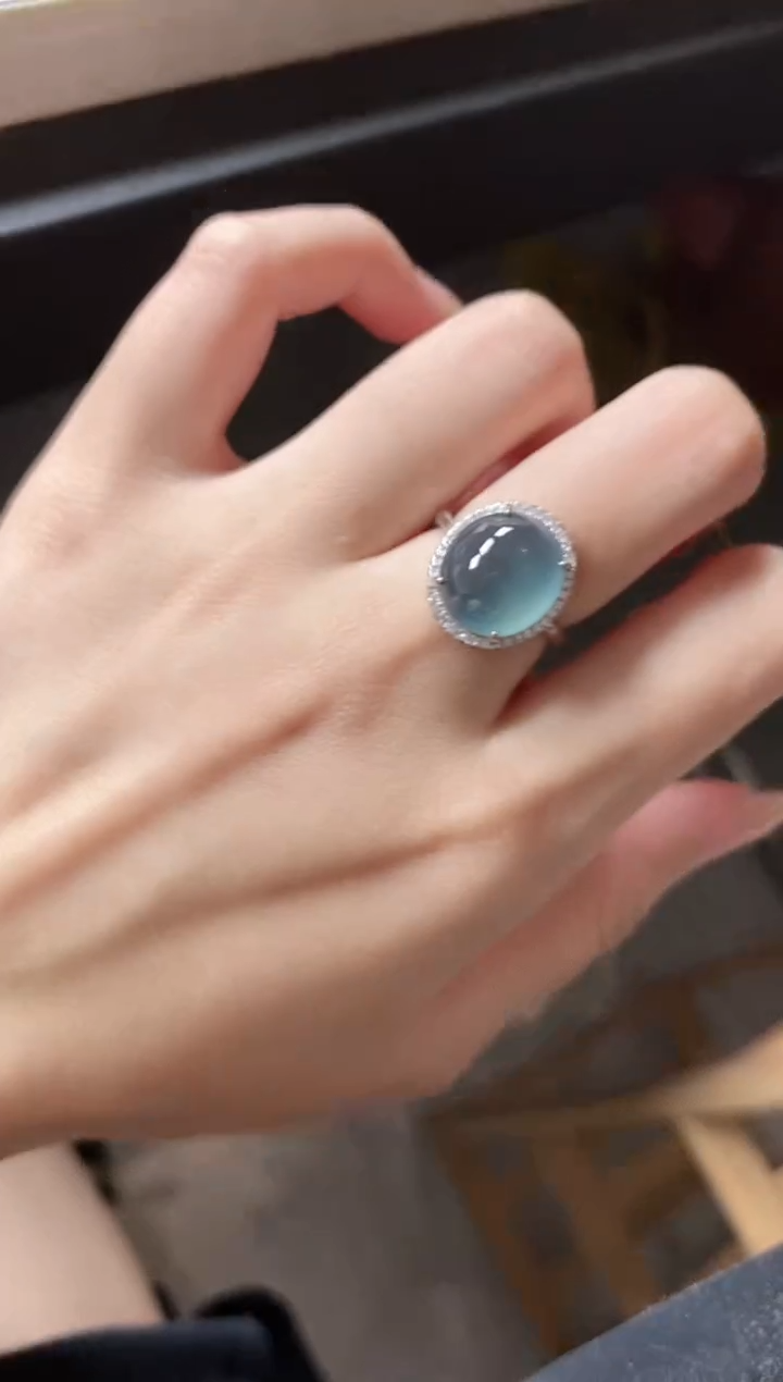 翡翠戒指银S925镶嵌51151