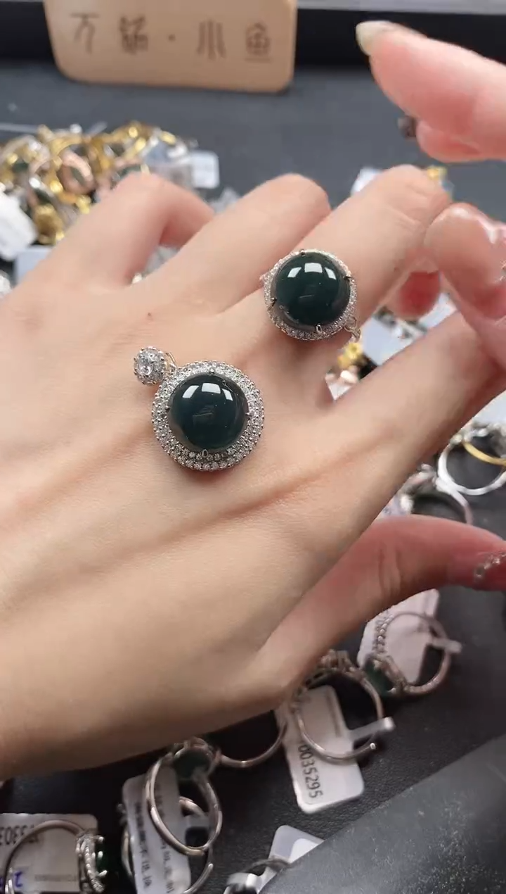 银S925镶嵌戒指翡翠5151