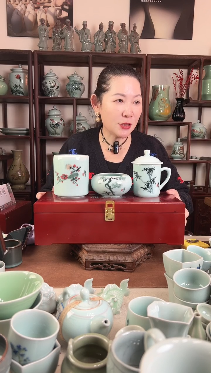 釉中彩 办公三件套L（画随仓库发）