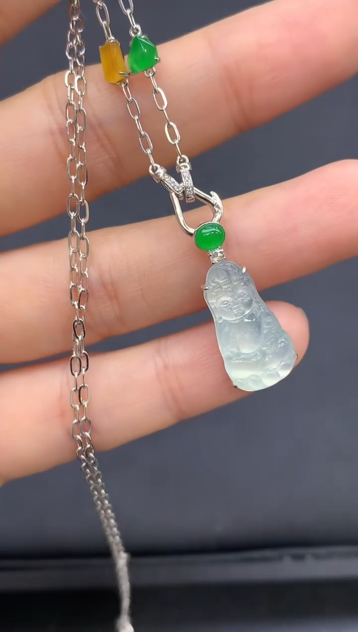 颈饰18K金镶嵌翡翠621-中国好珍宝