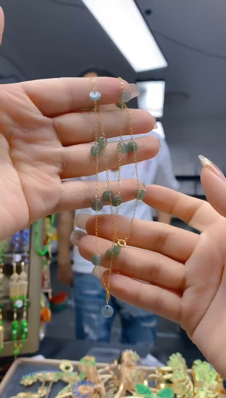 【闪购商品】翡翠耳饰合金385翡翠锁骨链